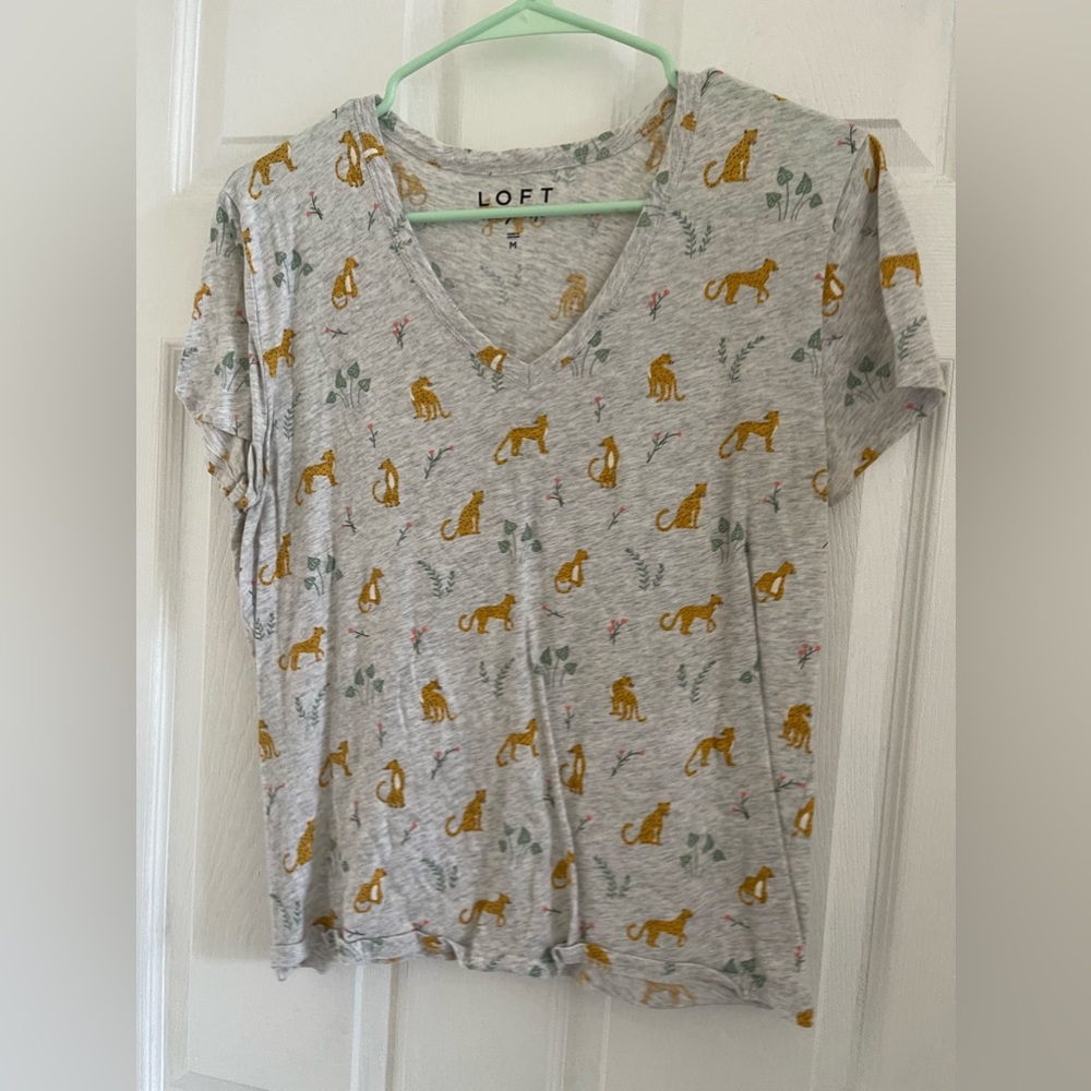 Soft LOFT leopard print v neck, worn once